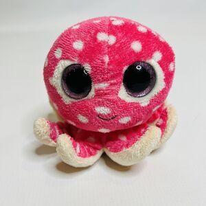 Ty Beanie Boos Ollie Pink Octopus Big Glitter Eyes Plush Stuffed Toy 6"